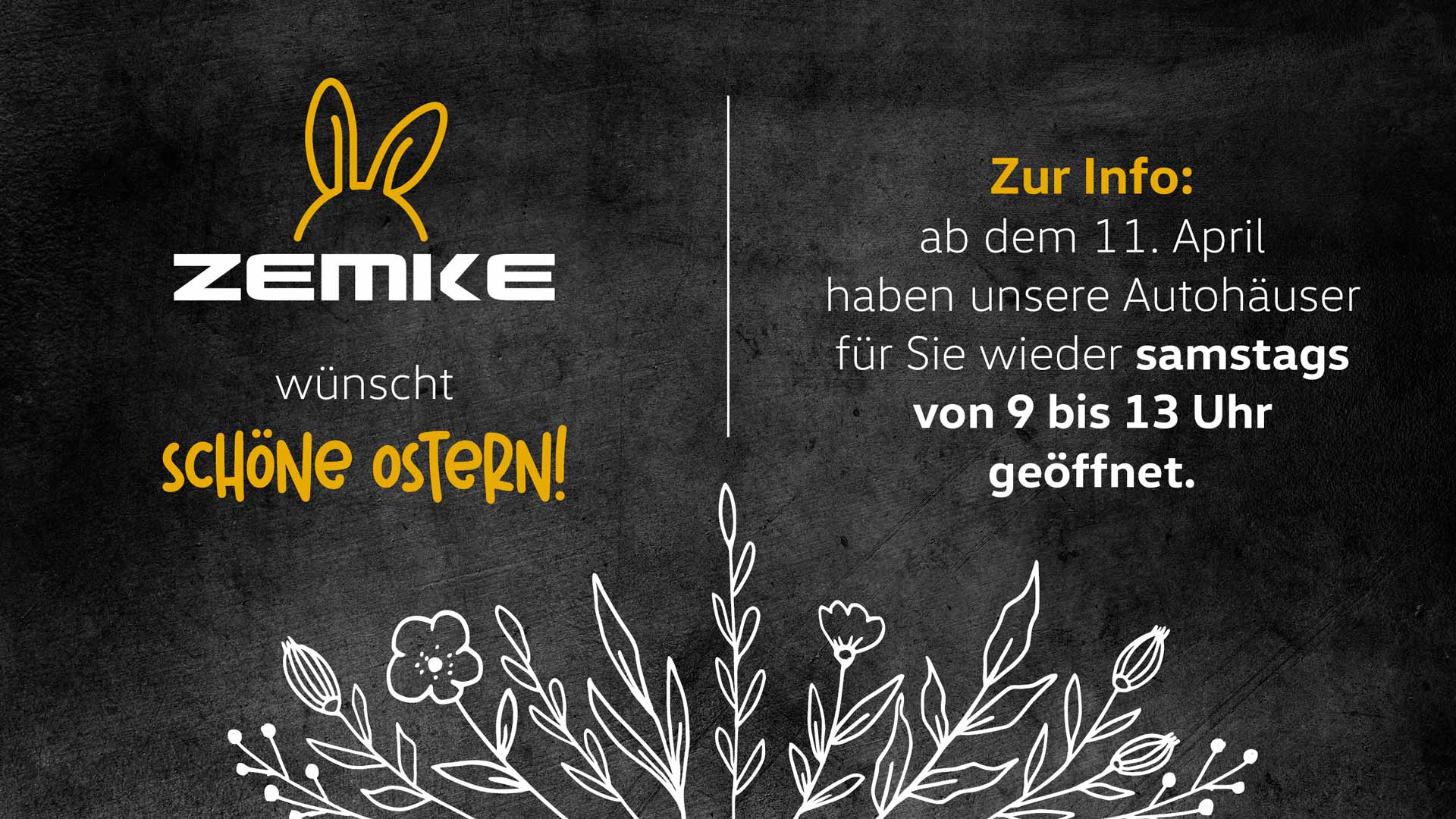 ZEMKE wünscht schöne Ostern | ZEMKE Autohaus Bernau GmbH