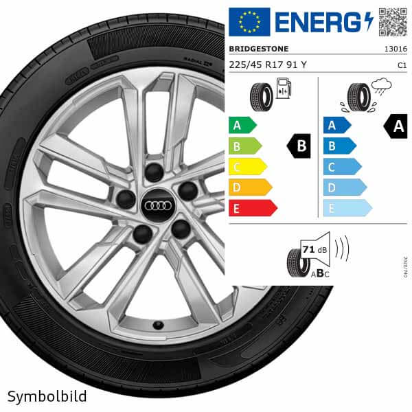 Sommerrad Audi 5-Parallelspeichen, Bridgestone Turanza T005, Audi A3