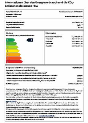PKW Label Volkswagen ID. Cross
