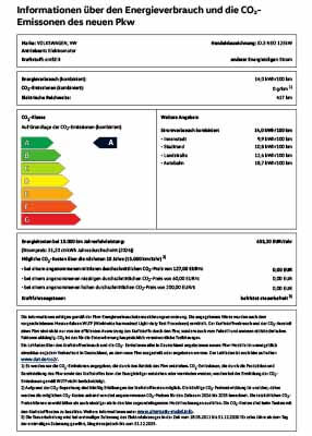 PKW Label Volkswagen ID.3 Neo