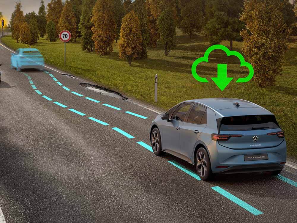Volkswagen ID.3 Neo, Animation zum "Connected Travel Assist"