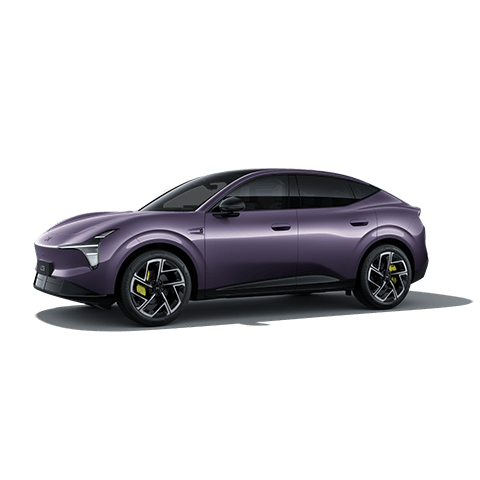 XPENG L03, purple, Front-Seitenansicht, vor freigestelltem Hintergrund